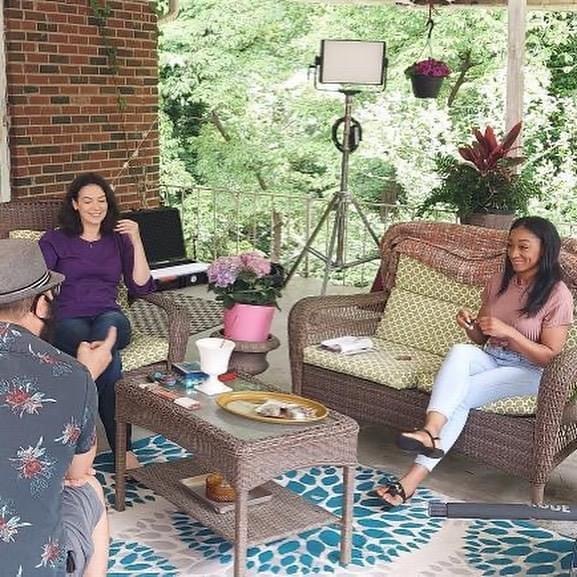 Setting the scene with neighbors Andi and Aya (Corrye Harden).